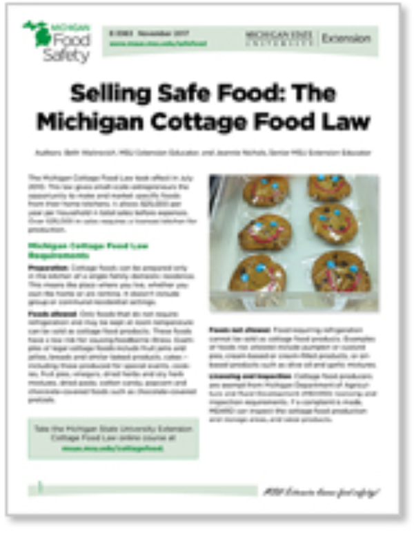Selling Safe Food The Michigan Cottage Food Law E3363 Msu Extension