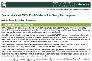 Preventing spread of COVID-19 – Prevencion de la propagacion del COVID-19