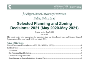 Select Planning and Zoning Decisions 2021