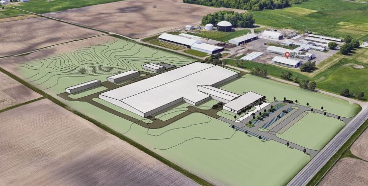 Rendering of the renovated Dairy Cattle Teaching and Research Center at MSU.
