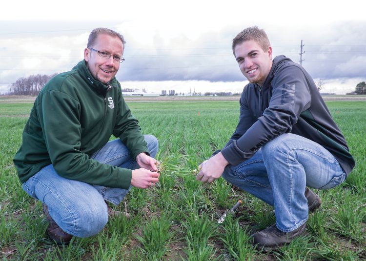 Kurt Steinke (left) and student Christopher Bauer.