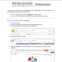 Screenshot of the first page of the Kahoot instructions. It shows screenshots of Kahoot to help user better understand how to access and set up the activity.