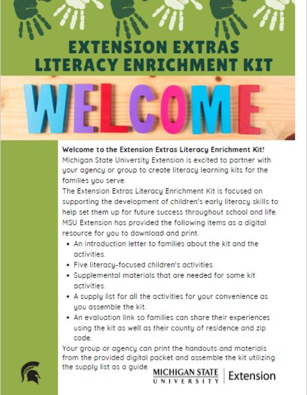 Thumbnail of the Extension Extras Enrichment Kits: Literacy document.