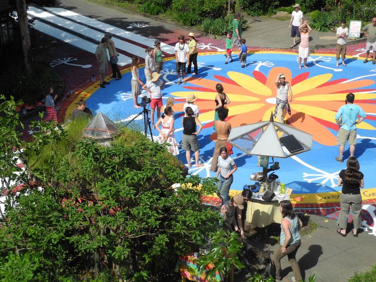 Crosswalks do not have to be boring. Instead of the traditional zebra stripe or piano bar approach of white stripes, some cities are starting to use crosswalk designs that are reflective of local character.