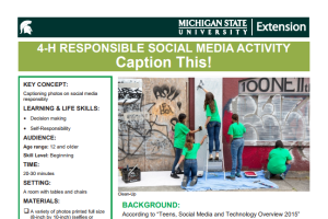 4-H Responsible Social Media Activity: Caption This!