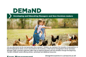 New Farm Management Experience Resource Guide released by MSU Extension