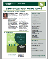 Branch County Annual Report Cover 2021