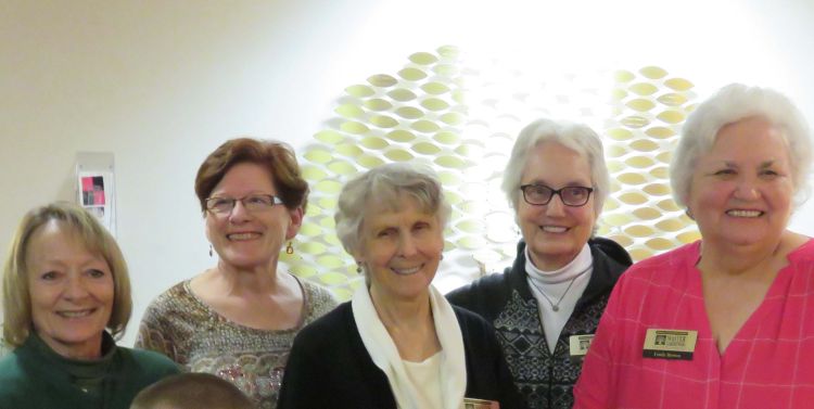 Iosco County Gold Member Master Gardeners Karen Otwell, Louise Shoksnyder, Marie Doyle, Sharon Czaika and Linda Brown. All photos: Sarah Rautio, MSU Extension.