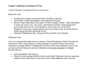 County Conference Assistants Guidelines