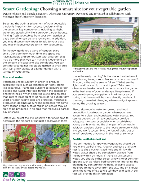 Smart Gardening Choosing A Smart Site For Your Vegetable Garden