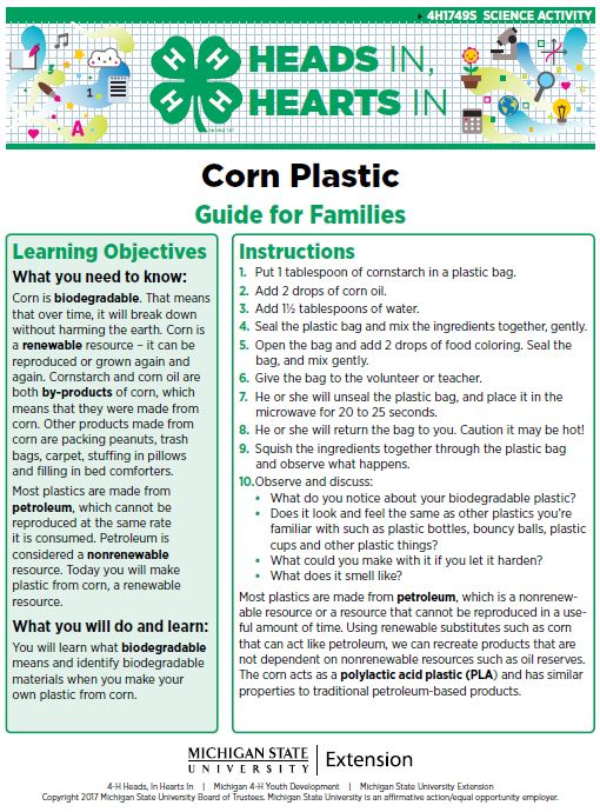 Corn Plastic cover page.