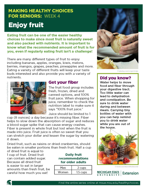 Thumbnail image of Making Healthy Choices for Seniors Newsletter Week 4: Enjoy Fruit