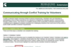 Communicating Through Conflict Training for Volunteers