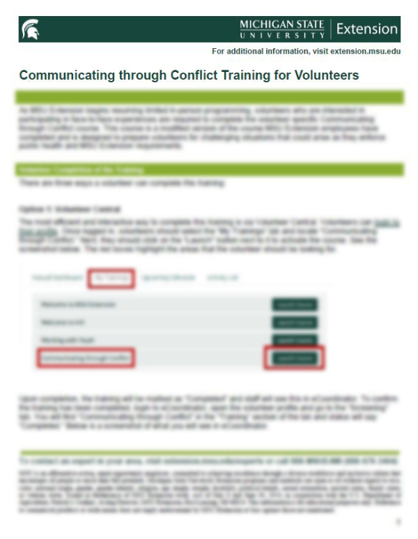 Thumbnail of Communicating Through Conflict Training for Volunteers document.