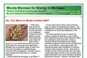 Woody Biomass for Energy in Michigan: So, You Want to Build a Pellet Mill? (E3094)
