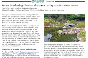 Smart Gardening: Prevent the spread of aquatic invasive species