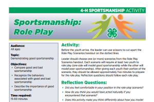 4-H Sportsmanship Activity: Sportsmanship Role Play