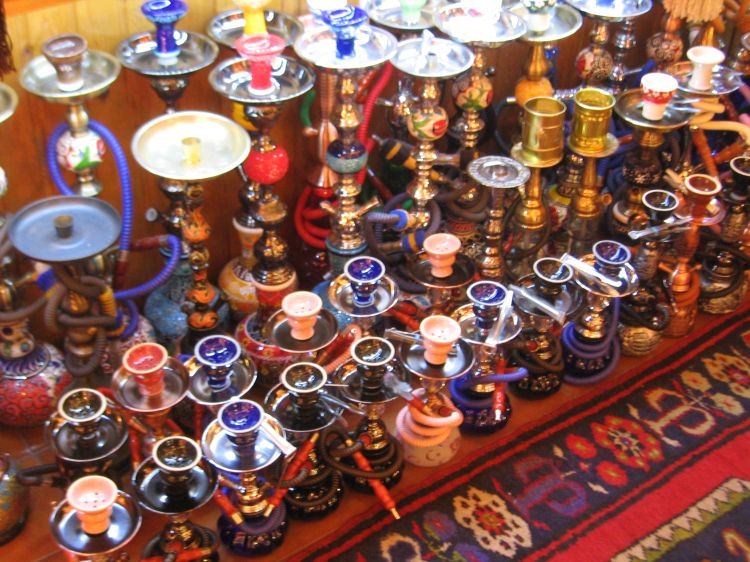 Assorted hookah’s at Grand Bazaar. Photo credit: H. Vogler