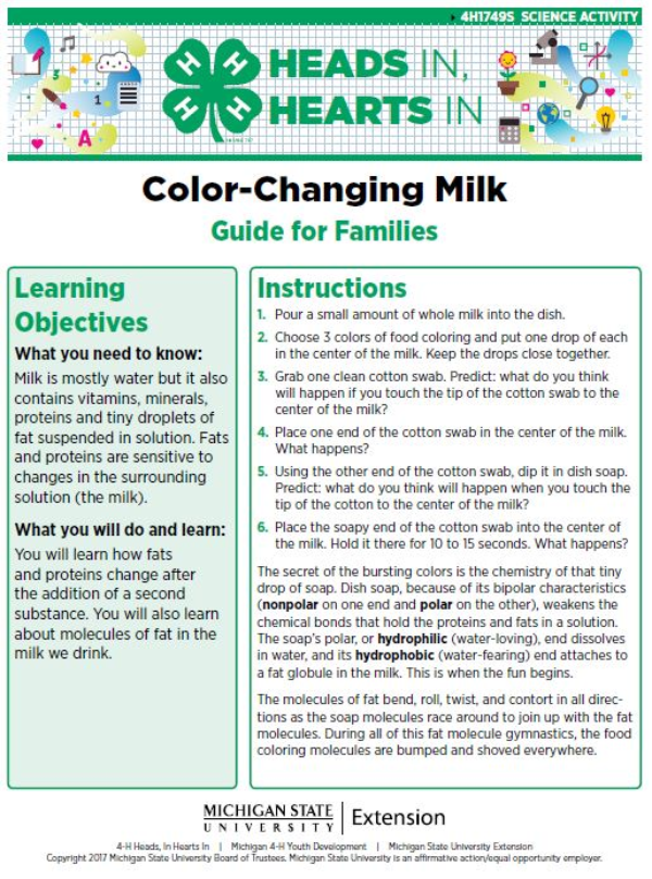 Color-Changing Milk cover page.