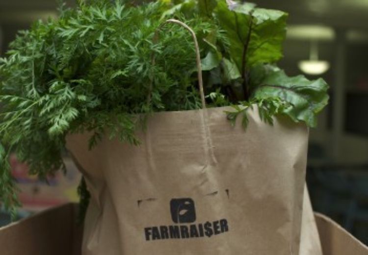 A bag of produce ready to deliver to a school fundraiser supporter. Photo courtesy of Christina Carson.