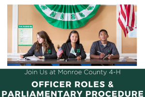Monroe 4-H Officer and Parliamentary Procedure Training