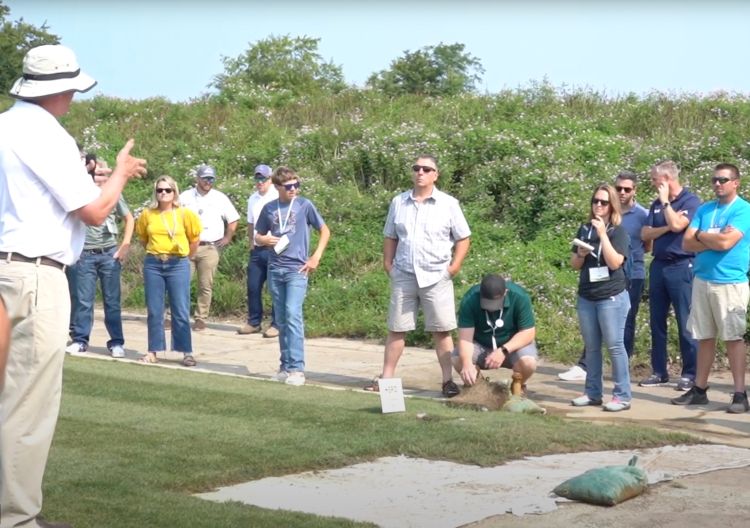 Dr Trey Rogers discussed the research on grasses for the upcoming FIFA World Cup event, including Kentucky bluegrass, perennial rye grass, and Bermuda grass.