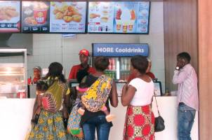 Ordering fast food in Africa.