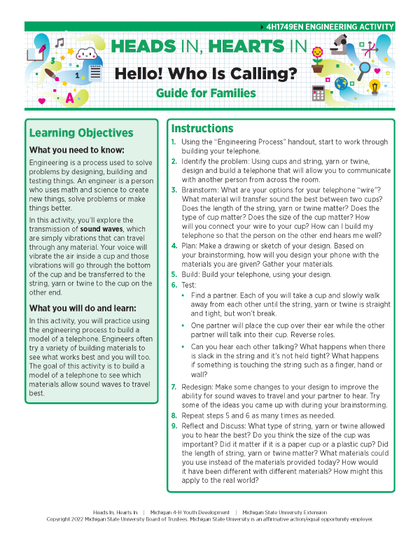 Learning objectives and instructions of the lesson plan.