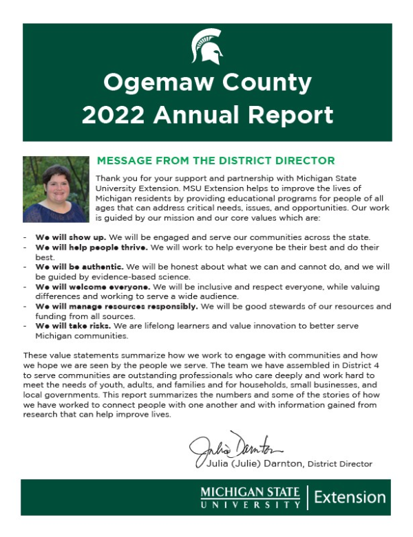 Cover of 2022 Ogemaw County Annual Report