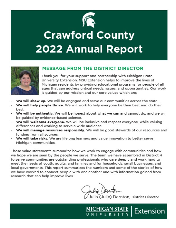 Cover of the Crawford County Annual Report 2022