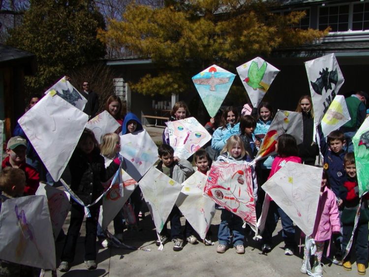 Activities at Wetland Wake-Up Day include a Make & Take Kite Clinic, Kite Art Contest, and Kite Fly-Up. Shown are kites from the 2016 event. Photo: Valerie Blaschka