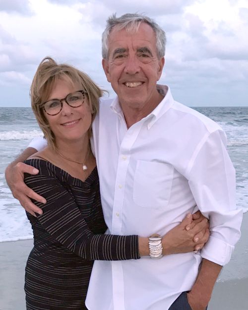 Russell and Sharon King on a beach.