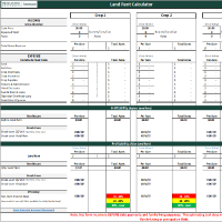 This is the front view of the land rent calculator main page.