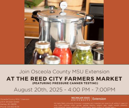canned produce, pressure canner, event details
