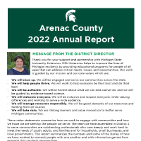 Cover of the 2022 Arenac County Annual Report