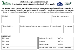 Corn silage mycotoxins: Invitation to submit new samples and 2019 results