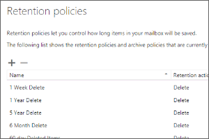 Setting Retention Policies for Spartan Mail Online (Office 365)