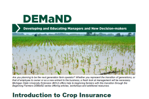 Bulletin E-3415 Introduction to Crop Insurance for Field Crops