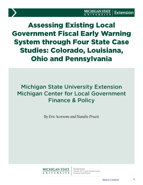 Front cover of report.