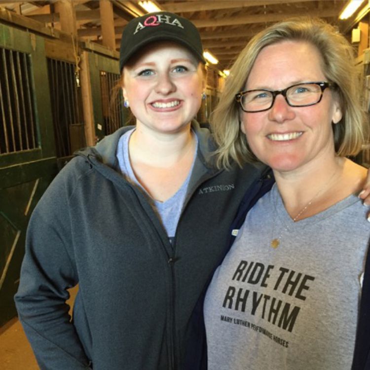 Horse show mom Amy Atkinson (right) and her daughter Lily (left), who has been showing horses for seven years.