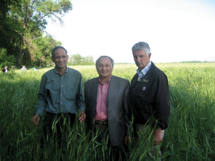 (From left) Karim Maredia, Murat Aitmatov and George Bird