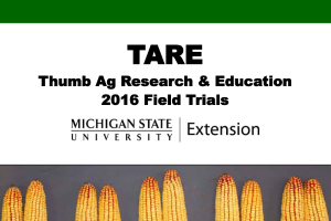2016 TARE Field Trials