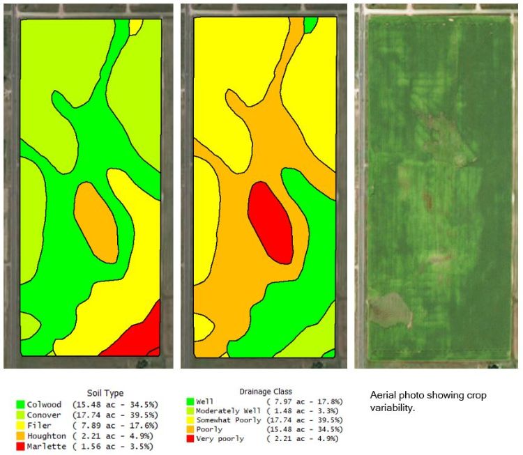 Examples of grid soil sampling and management zone sampling