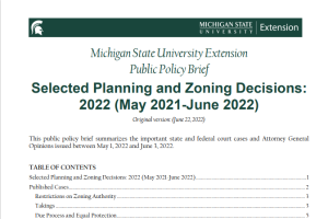 Select Planning and Zoning Decisions 2022