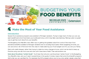 Budgeting Food Benefits