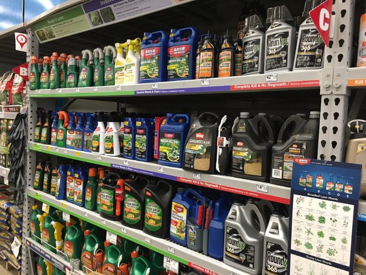 Pesticides products in the store