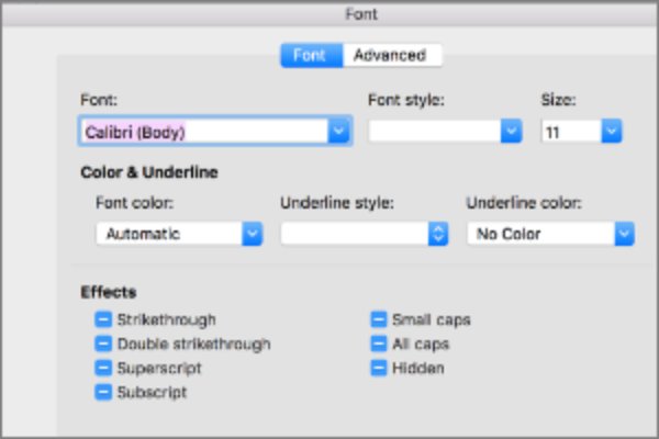 how to change default font on mac outlook