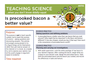 Teaching science when you don't know diddly: Is precooked bacon a better value?