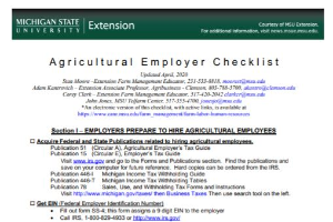 Agricultural Employer Checklist
