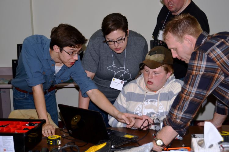 Participants during the LEGO Mindstorm EV3 Robotics track.